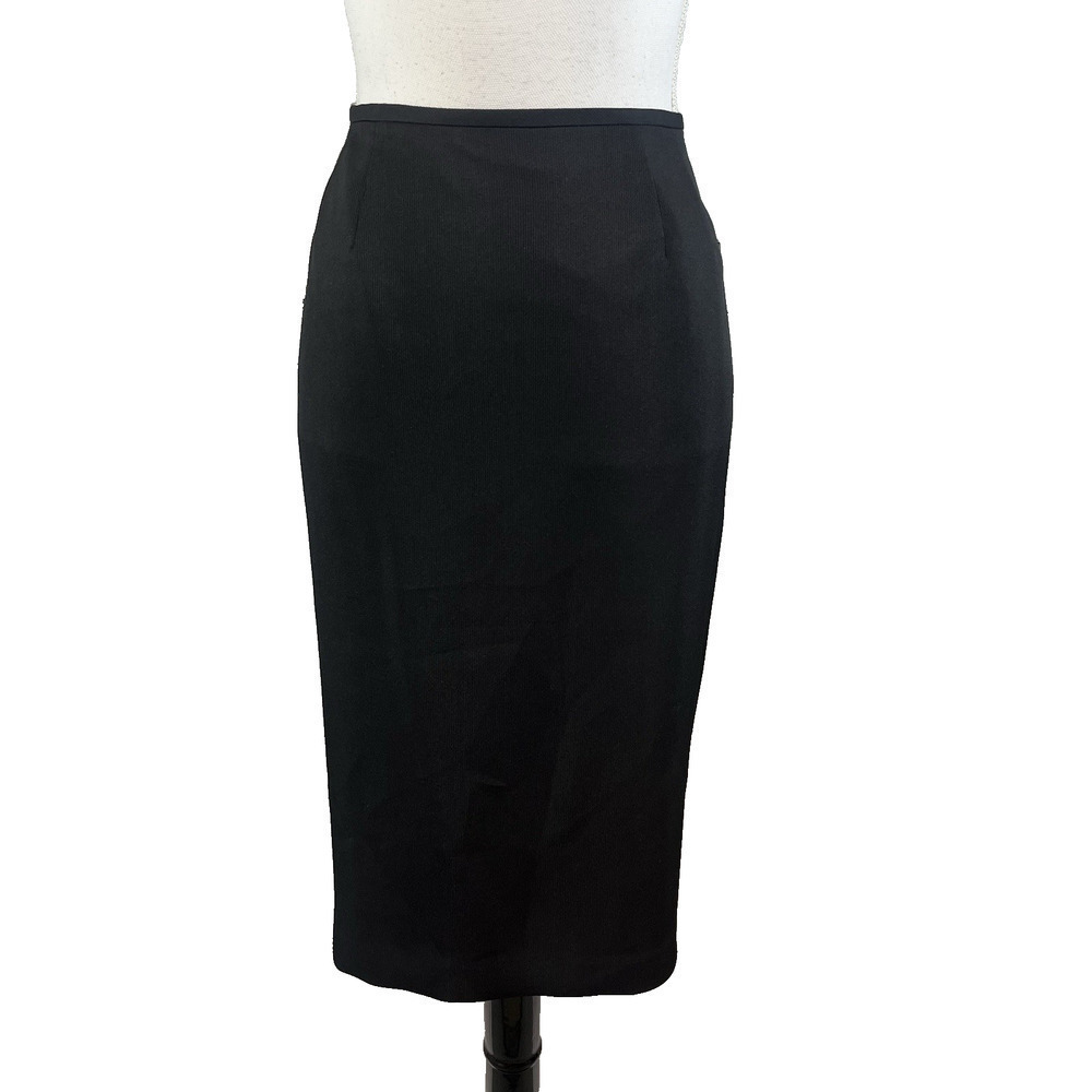 Evan Picone Skirt size 8 Petite Classic Black Straight Knee Career Church Suit